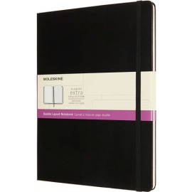 Moleskine Libreta 19X25Cm Clásica, Hojas Blancas Y Rayadas, Pasta Dura, Color Negro