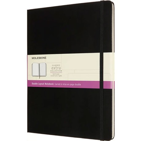 Moleskine Libreta 19X25Cm Clásica, Hojas Blancas Y Rayadas, Pasta Dura, Color Negro