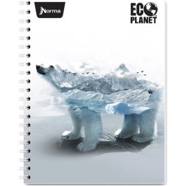 Cuaderno profesional cuadro grande Norma Ecoplanet doble arillo 100 hojas