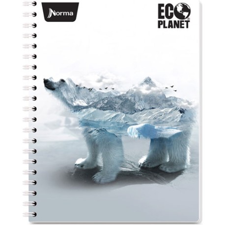 Cuaderno profesional cuadro grande Norma Ecoplanet doble arillo 100 hojas