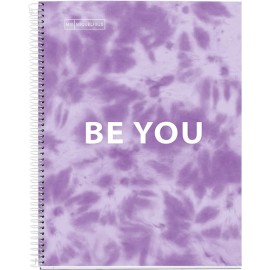 CUADERNO FORMA FRANCESA PASTA DURA MIQUELRIUS TIE DYE LAVANDA RAYA 120 HOJAS