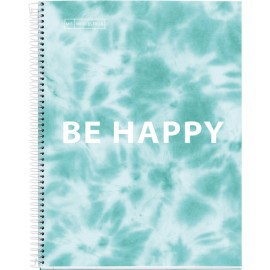 CUADERNO FORMA FRANCESA PASTA DURA MIQUELRIUS TIE DYE AZUL RAYA 120 HOJAS