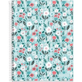 CUADERNO PROFESIONAL MIQUELRIUS MINT FLOWERS DB CUADRO CHICO 120 HOJAS