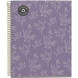 CUADERNO FORMA FRANCESA PASTA DURA MIQUELRIUS GARDEN PÚRPURA CUADRO CHICO 5MM 120 HOJAS