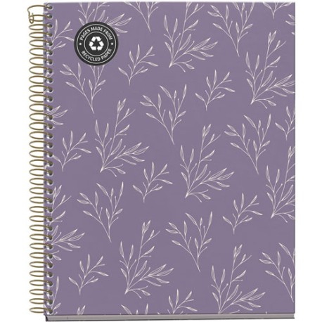 CUADERNO FORMA FRANCESA PASTA DURA MIQUELRIUS GARDEN PÚRPURA CUADRO CHICO 5MM 120 HOJAS