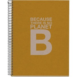 CUADERNO PROFESIONAL PASTA DURA MIQUELRIUS ECOALF MOSTAZA CUADRO CHICO 5MM 120 HOJAS