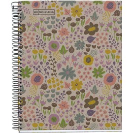 CUADERNO FORMA FRANCESA MIQUELRIUS ECO FLOWERS CUADRO CHICO 5MM 80 HOJAS