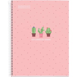 CUADERNO PROFESIONAL PASTA DURA MIQUELRIUS CACTUS ROSA RAYA 80 HOJAS