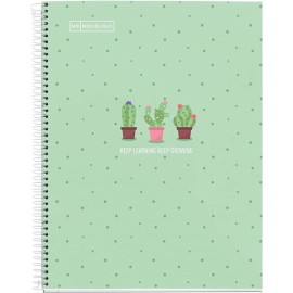 CUADERNO FORMA FRANCESA PASTA DURA MIQUELRIUS CACTUS MENTA RAYA 80 HOJAS
