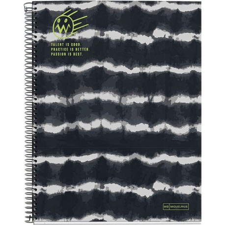 CUADERNO PROFESIONAL MIQUELRIUS BLACK TIE DYE DB CUADRO CHICO 140 HOJAS