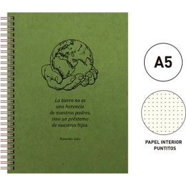 CUADERNO FORMA FRANCESA SNF ECO PUNTOS 120 HOJAS VERDE