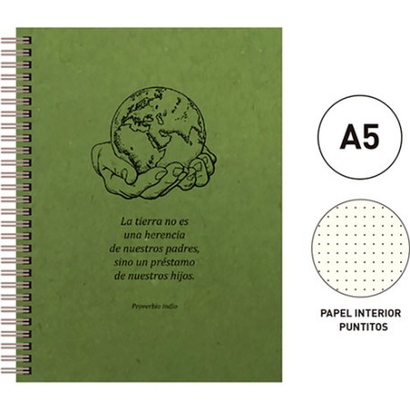 CUADERNO FORMA FRANCESA SNF ECO PUNTOS 120 HOJAS VERDE