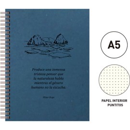 CUADERNO FORMA FRANCESA SNF ECO PUNTOS 120 HOJAS AZUL