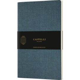 Libreta Castelli 13x21cm Harris Slate Bl raya 64 hojas
