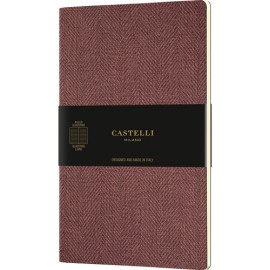 Libreta Castelli 13x21cm Harris Mapl Red raya 64 hojas