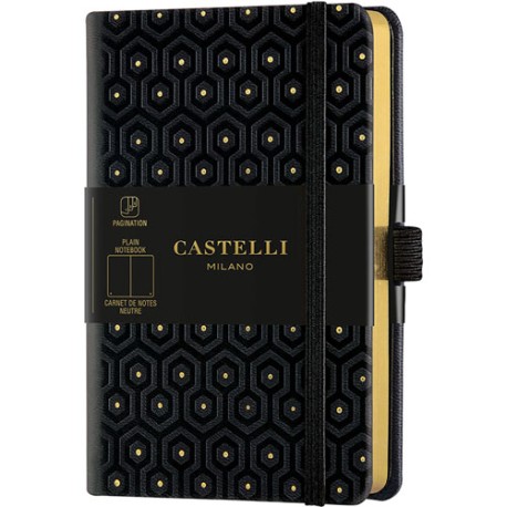 Libreta Castelli Cooper Honeycomb Gold 9x14 cm hojas blancas