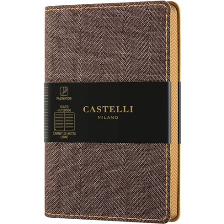 Libreta Castelli Harris Tobacco 9x14 cm hojas blancas