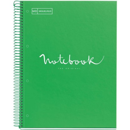 CUADERNO PROFESIONAL MIQUELRIUS EMOTIONS CUADRO CHICO 120 HOJAS VERDE