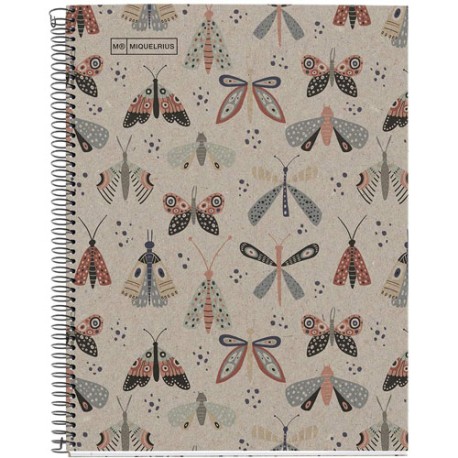 CUADERNO FORMA FRANCESA MIQUELRIUS ECOBUTTERFLY CUADRO CHICO 80 HOJAS