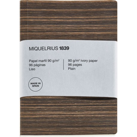 LIBRETA MIQUELRIUS LAYFLAT A5 48 HOJAS LISO MADERA TEX