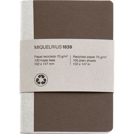 Libreta Miquelrius Brown Nb Liso 15.2X21 Cm