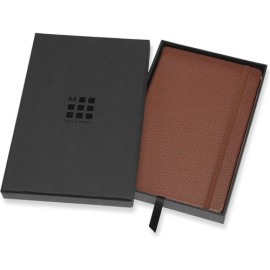 Libreta de Cuero Marrón De Rayas 13X21CM