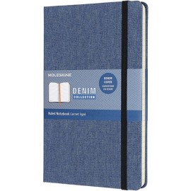Libreta Pasta Dura Moleskine Denim 13X21 Cm Raya Azul Amberes