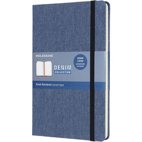 Libreta Pasta Dura Moleskine Denim 13X21 Cm Raya Azul Amberes