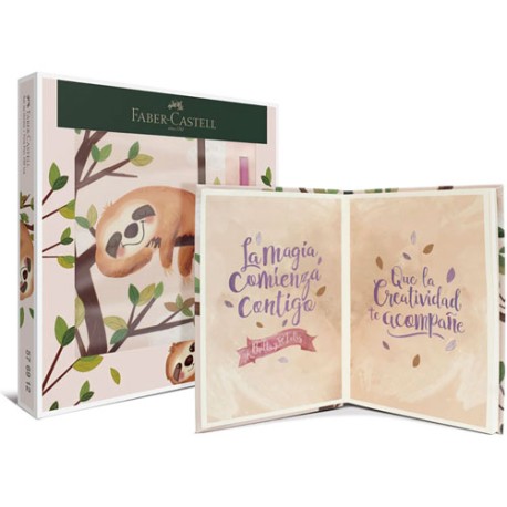 Libreta Faber-Castell set osos con pitt artist pen