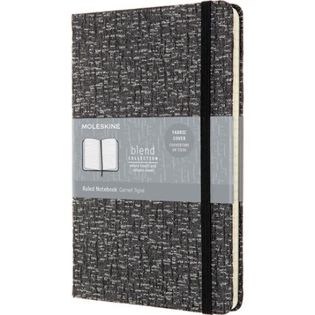 Libreta Moleskine Blend Textil Gris 13X21 Cm Raya