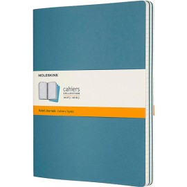 Libreta Moleskine Cahier Azul 19X25 CM de Rayas Paquete Con 3