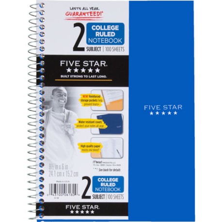 Cuaderno forma francesa Five Star raya 100 hojas