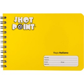 CUADERNO FORMA ITALIANA SHOT POINT RAYA 100 HOJAS