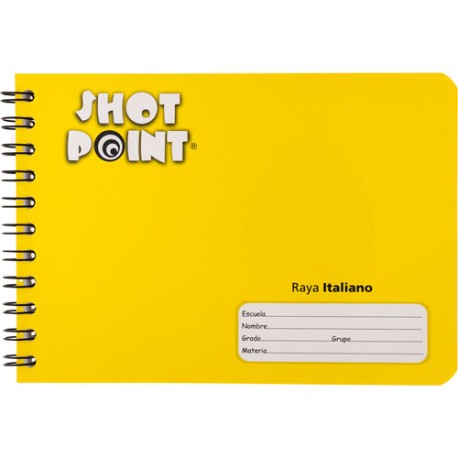 CUADERNO FORMA ITALIANA SHOT POINT RAYA 100 HOJAS
